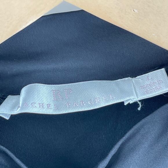 RACHEL PARCELL Top Size Large Ruched Fitted Mockneck Long Sleeve Black Spandex - Picture 5 of 12